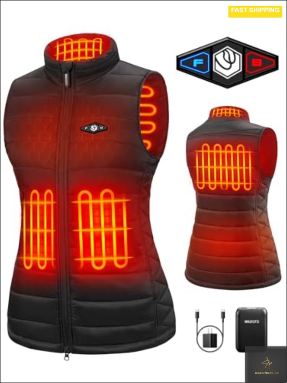Heated Vest Women 16000mAh Battery Pack Washable Rechargeable Cycling